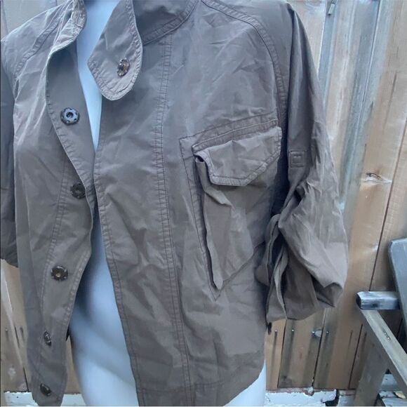 All Saints lightweight cotton taupe jacket size 4 - Picture 4 of 10